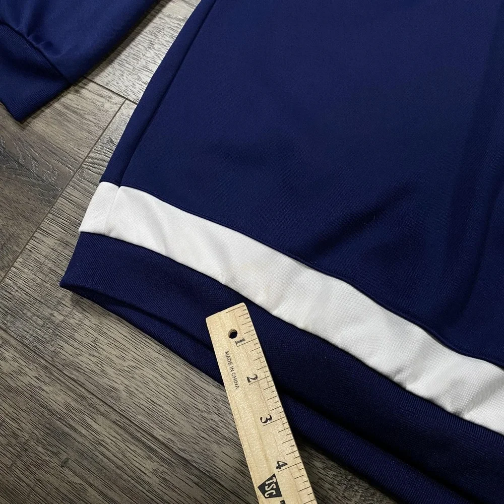 Adidas Hoodie Mens XL Navy Blue Blacksburg Soccer Pullover 3‎ Stripe Sweatshirt